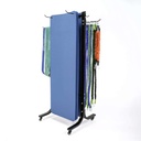 Double shelf adjustable mat holder