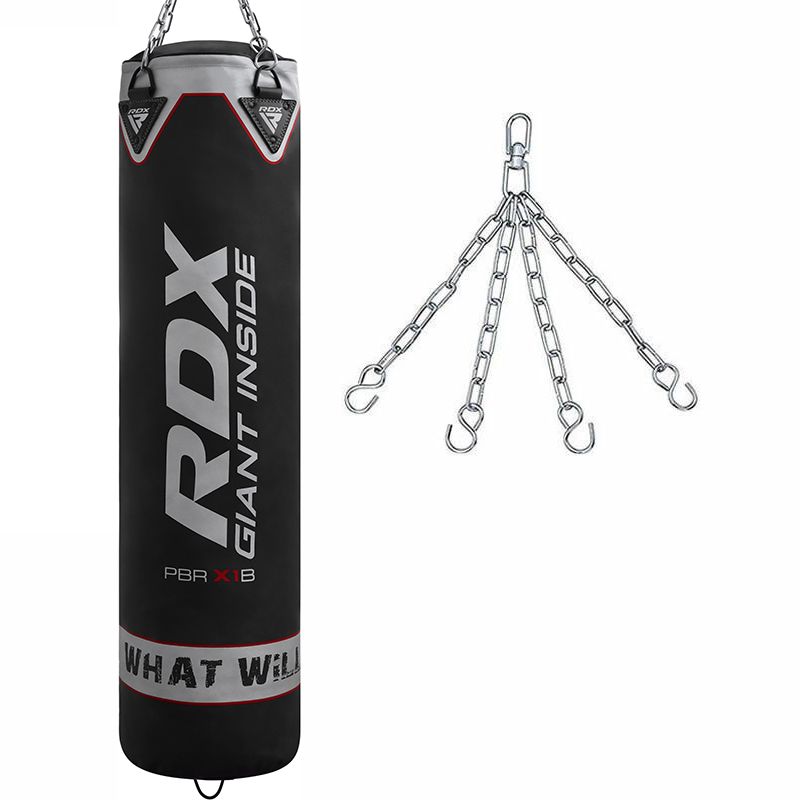 RDX X1 4FT / 5FT 2-IN-1 BLACK BOXING & MMA TRAINING PUNCH BAG SET