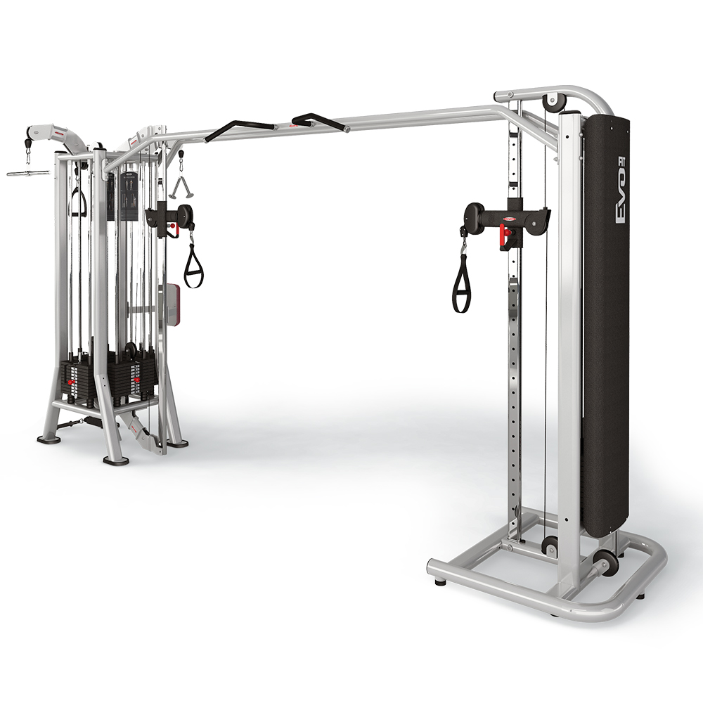 4-STATION MULTI GYM + ADJUSTABLE CABLE STATION WITH BAR / 1FE112+1FE124