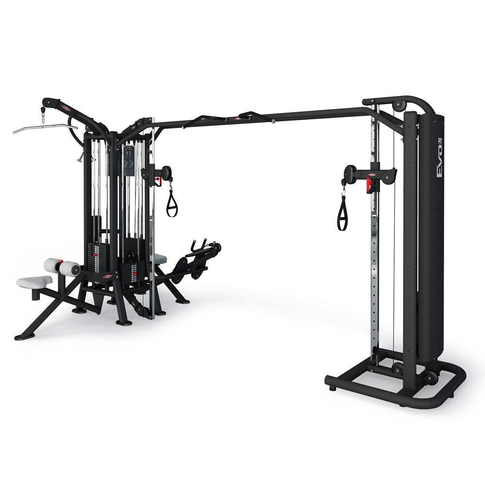 JUNGLE MACHINE HLP + ADJUSTABLE CABLE STATION WITH BAR / 1FE120+1FE124