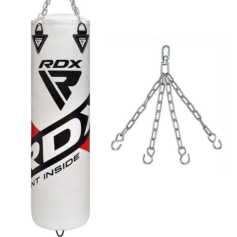 RDX F10 4FT / 5FT 2-IN-1 WHITE TRAINING PUNCH BAG FOR BOXING & MMA SET